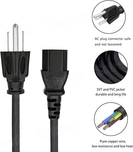AC Power Cable Replacement for Powerfit Elite Vibration Plate Exercise Machine 3 Prong 8ft C13 Cord in Saudi Arabia