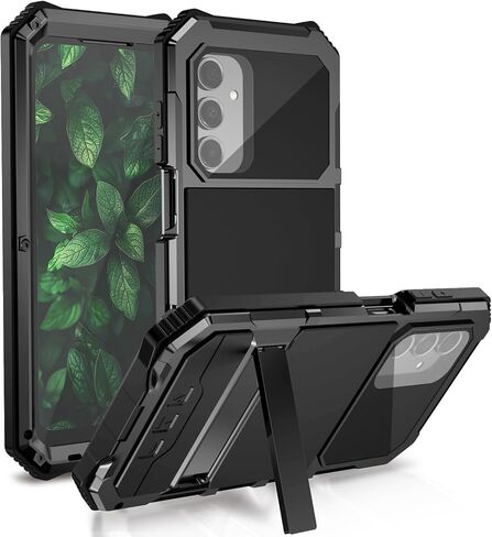 Lunivop for Samsung Galaxy A17/A16 5G Case (6.7 '') Metal Heavy Duty Phone Case para Built-in Screen Protection Full Body Protective Dust Proof Military Grade Rugged Black in Kuwait