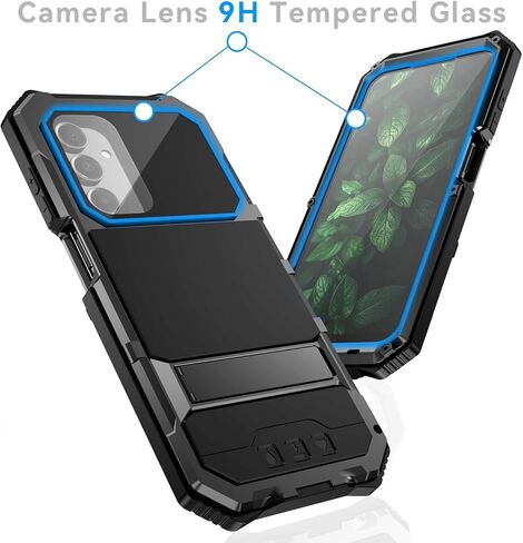 Lunivop for Samsung Galaxy A17/A16 5G Case (6.7 '') Metal Heavy Duty Phone Case para Built-in Screen Protection Full Body Protective Dust Proof Military Grade Rugged Black in Kuwait