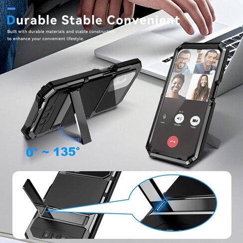 Lunivop for Samsung Galaxy A17/A16 5G Case (6.7 '') Metal Heavy Duty Phone Case para Built-in Screen Protection Full Body Protective Dust Proof Military Grade Rugged Black in Kuwait