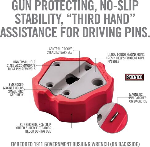 Real Avid Pin Punch Set & Hammer + Non-Slip Magnetic Bench Block | 10 Standard Nickel-Plated Steel Pin Punches, 4 Interchangeable Hammer Heads - Brass, Steel, Rubber, Nylon & Non-Marring Bench Block in Kuwait