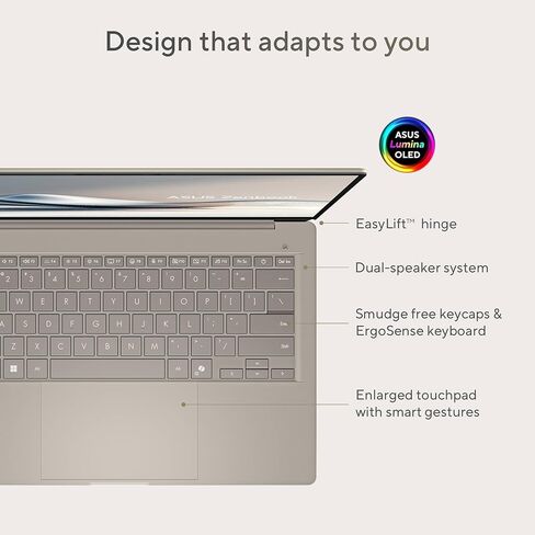 ASUS Zenbook 14 AI Business Laptop (14 بوصة FHD+ OLED، Snapdragon X Plus (>Intel i7-1355U)، 16 جيجابايت 8533MT/s، 1 تيرابايت SSD)، Copilot+ PC، IST Hub، كاميرا ويب IR، بطارية 32 ساعة، 2X Thunderbolt 4، Win 11 Home، UX3407 in Kuwait