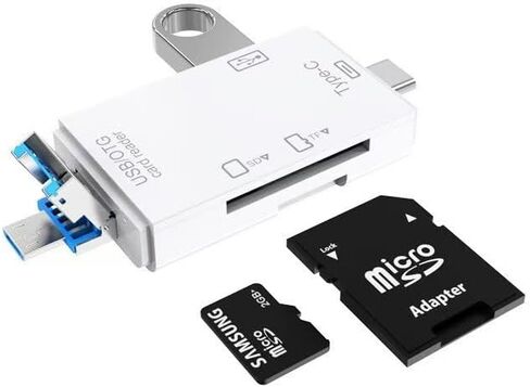 قارئ بطاقات SD، 3 في 1 1*Type-C+2*محول قارئ بطاقات USB (البطاقة غير متضمنة)، متوافق مع SD/Micro SD/SDHC/SDXC/USB/OTG، متوافق مع الهواتف المحمولة والأجهزة اللوحية والكمبيوتر المحمول. in Kuwait