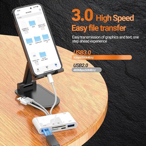 قارئ بطاقات SD (6 في 1) محول USB Lightning USB C إلى OTG TF شاحن أنثى لهاتف Iphone 17 16 15 14 13 Pro Max عصا ذاكرة الكاميرا الرقمية لنقل Apple Android Hub لأجهزة Ipad المتوافقة مع Samsung in Kuwait