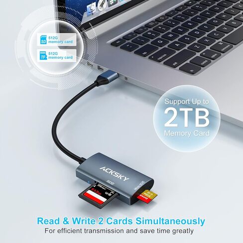 SD Card Reader, ACKSKY Micro SD Card Adapter, SD Card to USB Adapter, USB 3.0 Memory Card Reader, Supports TF SD SDHC SDXC Micro SD Micro SDHC Micro SDXC MMC, RS-MMC UHS-I Cards in Saudi Arabia