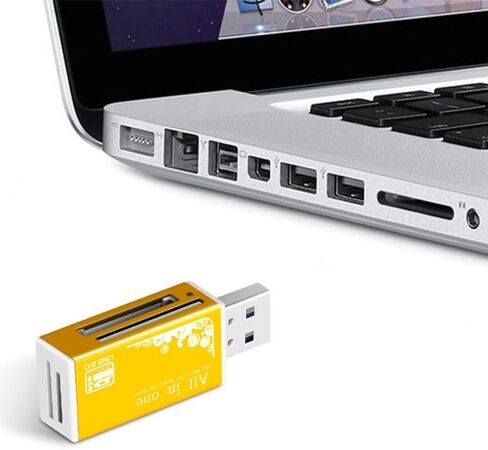 قارئ بطاقة ذاكرة SD متعدد في 1 لبطاقة Memory Stick Pro Duo Micro SD، TF، M2، MMC، SDHC MS (ذهبي) in Saudi Arabia