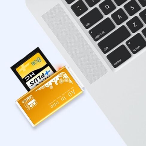 قارئ بطاقة ذاكرة SD متعدد في 1 لبطاقة Memory Stick Pro Duo Micro SD، TF، M2، MMC، SDHC MS (ذهبي) in Saudi Arabia