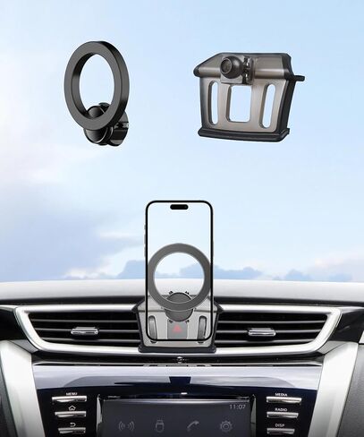 حامل هاتف السيارة لملحقات Nissan Murano 2015-2024، حامل هاتف يدور 360 درجة متوافق مع MagSafe، حامل الهاتف الخلوي لا يؤثر على فتحة الهواء in Kuwait