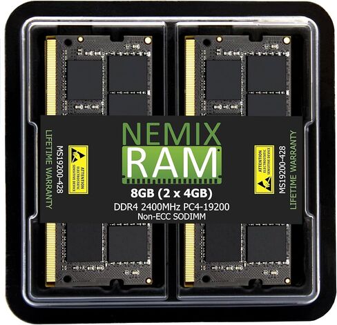NEMIX RAM 8GB (2X4GB) DDR4 2400MHZ PC4-19200 1Rx6 1.2V CL17 260-PIN Non-ECC SODIMM مجموعة ذاكرة الكمبيوتر المحمول in Kuwait