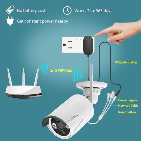 نظام كاميرا الأمان اللاسلكي XMARTO 16CH Wi-Fi 6 14PC 2K نظام كاميرا IP لاسلكي للأمان (جهاز توجيه مدمج، توصيل N Play، عرض الهاتف المحمول، رؤية ليلية، ميكروفون صوتي مدمج) in Saudi Arabia