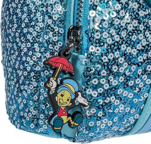 حقيبة الظهر الصغيرة ذات الترتر الأزرق من Loungefly Pinocchio in Kuwait
