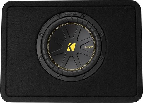 حاوية محملة من KICKER CompC مع مضخم صوت مقاس 10 بوصات (25 سم)|50TCWC104|4 أوم|ذروة 500 واط|125-250 واط RMS|تبريد الهواء القسري|زيادة الرحلات|السيارة والشاحنة وسيارات الدفع الرباعي وUTV (متجدد) in Saudi Arabia