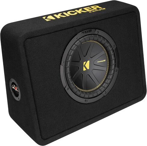 حاوية محملة من KICKER CompC مع مضخم صوت مقاس 10 بوصات (25 سم)|50TCWC104|4 أوم|ذروة 500 واط|125-250 واط RMS|تبريد الهواء القسري|زيادة الرحلات|السيارة والشاحنة وسيارات الدفع الرباعي وUTV (متجدد) in Saudi Arabia