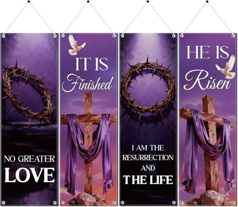 Church Banners for Sanctuary Wall, Christian Inspirational Nativity Banners Decoration for Church Sunday School, 4PCS Religious Scripture Hanging Signs Holiday Decor(72 X 24 Inches) in Saudi Arabia