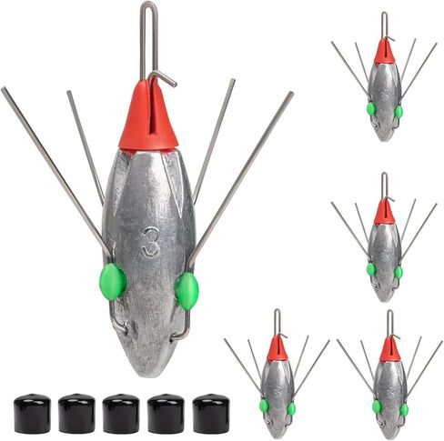 THKFISH 5 Pcs Sputnik Sinkers Surf Fishing Weight, Heavy-Duty Long Tail Lead Weights Saltwater Surf Casting Sinkers, Catfishing, and Beach Adventures in Ocean Sea Sand in Saudi Arabia