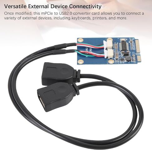 PUSOKEI Mini PCI - بطاقة محول E إلى USB، محول USB 2.0 مزدوج لأجهزة الكمبيوتر المحمول - منفذ توسيع التوصيل والتشغيل، نقل بيانات ثابت، توصيل لوحة المفاتيح/الماوس/الطابعة in Kuwait