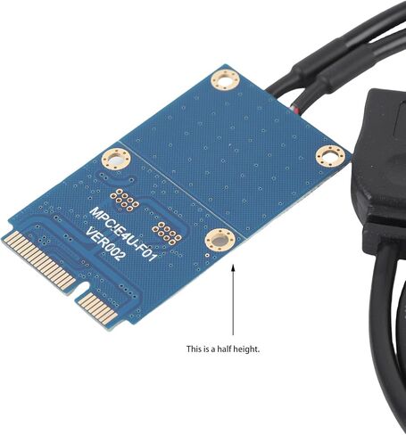 PUSOKEI Mini PCI - بطاقة محول E إلى USB، محول USB 2.0 مزدوج لأجهزة الكمبيوتر المحمول - منفذ توسيع التوصيل والتشغيل، نقل بيانات ثابت، توصيل لوحة المفاتيح/الماوس/الطابعة in Kuwait
