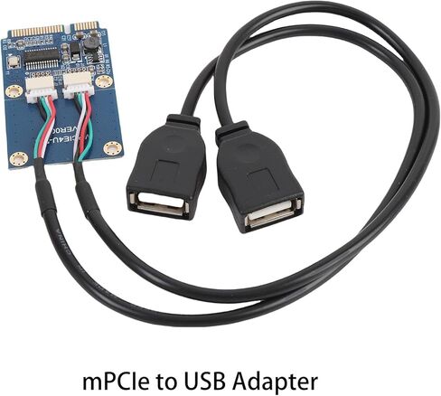 PUSOKEI Mini PCI - بطاقة محول E إلى USB، محول USB 2.0 مزدوج لأجهزة الكمبيوتر المحمول - منفذ توسيع التوصيل والتشغيل، نقل بيانات ثابت، توصيل لوحة المفاتيح/الماوس/الطابعة in Kuwait