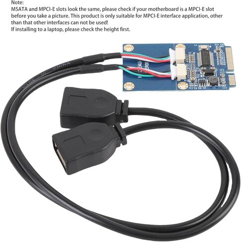PUSOKEI Mini PCI - بطاقة محول E إلى USB، محول USB 2.0 مزدوج لأجهزة الكمبيوتر المحمول - منفذ توسيع التوصيل والتشغيل، نقل بيانات ثابت، توصيل لوحة المفاتيح/الماوس/الطابعة in Kuwait