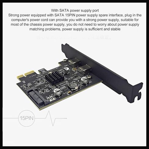 PCI E 1X to USB 3.2PCI Express Expansion Card for Desktop PC forWindows, Efficient File Transfer, GEN2 Dual Type C High Speed 10Gbps PCI Express Expansion Card in Saudi Arabia