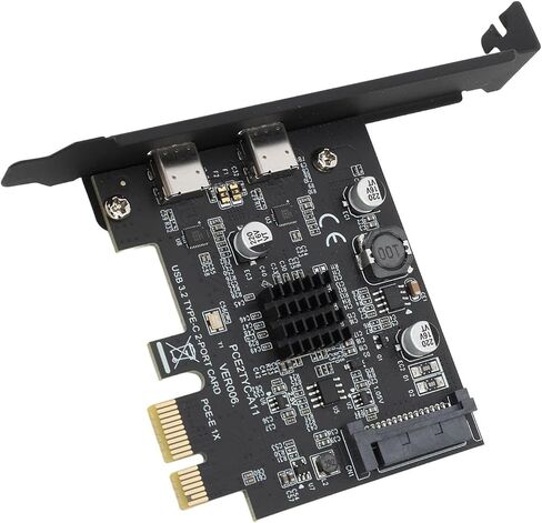 PCI E 1X to USB 3.2PCI Express Expansion Card for Desktop PC forWindows, Efficient File Transfer, GEN2 Dual Type C High Speed 10Gbps PCI Express Expansion Card in Saudi Arabia