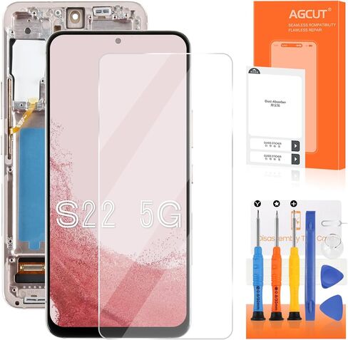 INCELL لهاتف Samsung Galaxy S22 5G استبدال شاشة Samsung S22 5G LCD تعمل باللمس SM-S901B SM-S901U LCD محول الأرقام شاشة تعمل باللمس ذهبي مع إطار in Kuwait