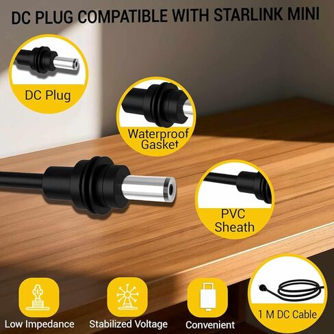 لمحول Starlink Mini 12 فولت، محول تيار مستمر مع مشابك التمساح وكابل الطاقة (مدخل 9-28 فولت | خرج ثابت 30 فولت 3.5 أمبير) in Kuwait