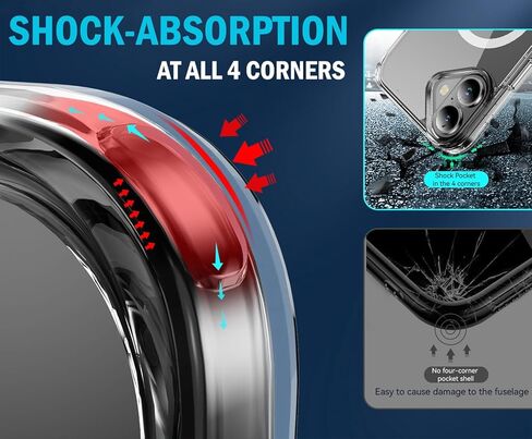 مجموعة Nakedcellllphone لهاتف iPhone 17، حافظة مضادة للصدمات وحامل بمشبك حزام (متوافق مع MagSafe) - شفاف in Kuwait