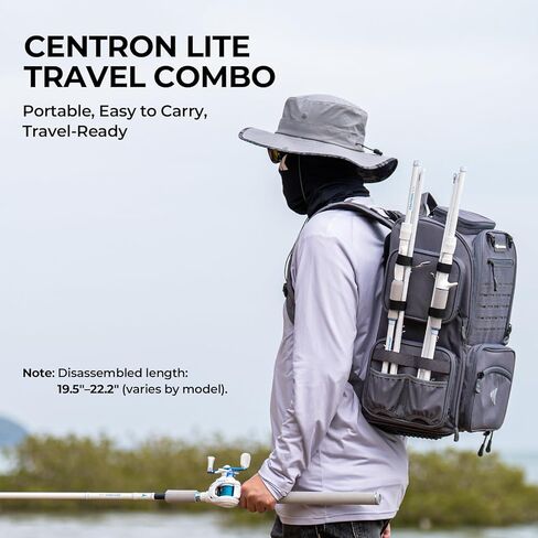 KastKing Centron Lite Travel Fishing Rod and Reel, 4/5 Piece Packable Rod with Extra Twin Tip, KastFlex IM6 Graphite + PTS One-Piece Feel, 9+1 BB Reel, Split/Full Rear EVA Handle, 12 Models in Saudi Arabia