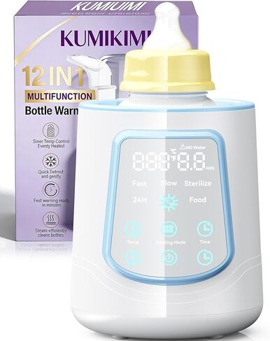 Fast Baby Bottle Warmer for Breastmilk, Smart 12 in 1 Breast Milk Warmer for Baby Essentials with Timer Temperature Control, Sterili-zing, Water Bath Technology, Baby Warmer for All Bottles Grey in Saudi Arabia