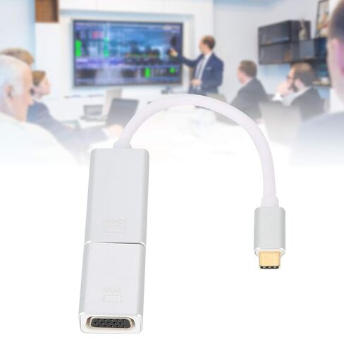 كابل محول سلك توصيل من النوع C إلى Mini/إلى VGA Cascade، تشغيل سهل، تصميم محمول، ثبات احترافي لجهاز العرض، الكمبيوتر، الوسائط المتعددة، in Kuwait