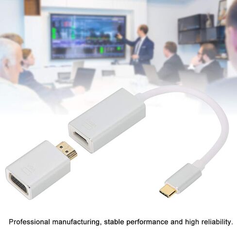 كابل محول سلك توصيل من النوع C إلى Mini/إلى VGA Cascade، تشغيل سهل، تصميم محمول، ثبات احترافي لجهاز العرض، الكمبيوتر، الوسائط المتعددة، in Kuwait