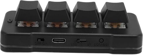 لوحة مفاتيح Tangxi Mini 4 مفاتيح، تدعم USB وبلوتوث، برمجة ذاتية، لوحة مفاتيح ألعاب ميكانيكية RGB بيد واحدة للهاتف والكمبيوتر اللوحي in Kuwait