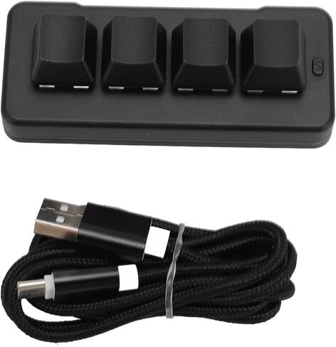 لوحة مفاتيح Tangxi Mini 4 مفاتيح، تدعم USB وبلوتوث، برمجة ذاتية، لوحة مفاتيح ألعاب ميكانيكية RGB بيد واحدة للهاتف والكمبيوتر اللوحي in Kuwait