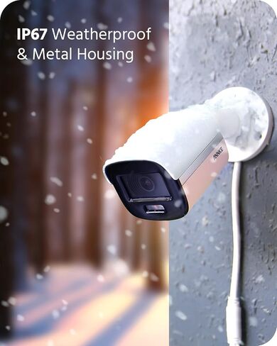 ANNKE NC400 4 Pack Add-On 4MP PoE IP Bullet Security Camera مع رؤية ليلية كاملة الألوان، H.265+ كاميرا مراقبة خارجية مع 120 ديسيبل WDR و3D DNR، تسجيل صوتي، IP67 مقاوم للطقس in Kuwait