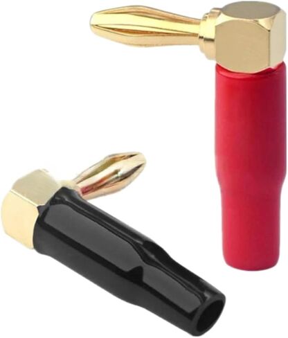 20PCS 4mm L-Shaped Right Angle Banana Soft Plastic Shell 90 Degree Banana Connector Red Black in Saudi Arabia