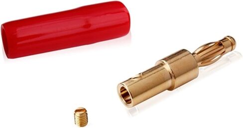 8pcs 4mm Banana Plugs Gold Plated Speaker Connector Adapter Audio Wire Connector 1pair Black&red in Silicon Tube in Saudi Arabia