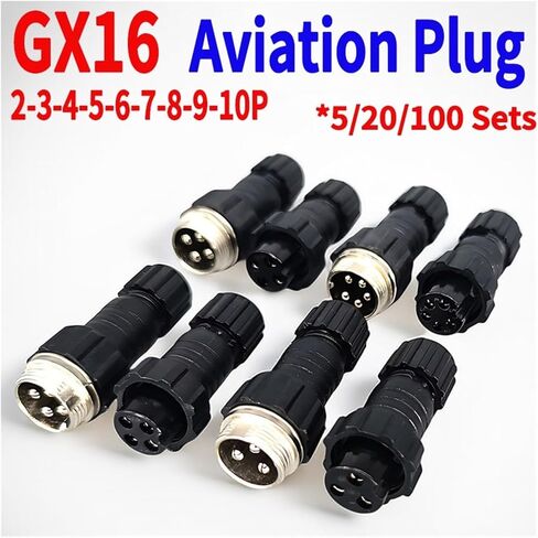 5/10/100 مجموعات GX16 M16 QL16 البلاستيك 16 مم قابس الطيران ذكر أنثى لوحة الإرساء موصل مثبت 2/3/4/5/6/7/8/9/10 دبابيس (الجوز الخلفي 3P، 5 مجموعات) in Kuwait