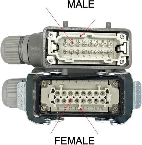 High Base Rectangular Heavy Duty Connector 4 6 8 10 16 20 24 32 48 Core Pins 16A Waterproof Aviation Plug Top Side Outlet(Army Green) in Saudi Arabia