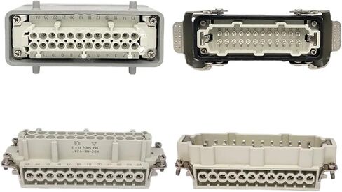 High Base Rectangular Heavy Duty Connector 4 6 8 10 16 20 24 32 48 Core Pins 16A Waterproof Aviation Plug Top Side Outlet(Army Green) in Saudi Arabia