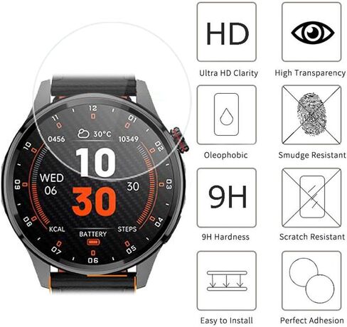 واقي شاشة PUBU للساعة الذكية S69 مقاس 1.46 بوصة [3 عبوات] طبقة من الزجاج المقوى عالي الدقة [صلابة 9H] [مضاد للخدش] [خالٍ من الفقاعات] متوافق مع جهاز تتبع اللياقة البدنية للساعة الذكية Lyaarka PUBU S69 in Kuwait