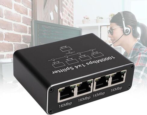 موزع إيثرنت يعمل بمنفذ USB C من 1 إلى 4 مع كابل لـ Cat8 Cat7 Cat6، محول شبكة جيجابت RJ45 للكمبيوتر والتلفزيون وجهاز التوجيه للمكتب المنزلي in Saudi Arabia