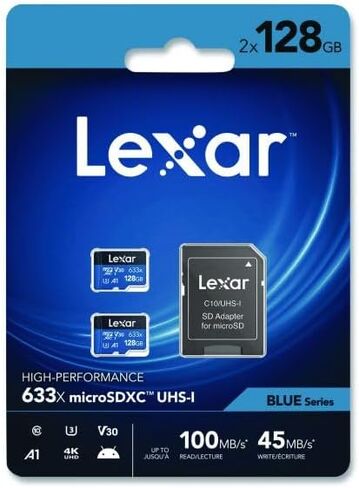 بطاقة ذاكرة Lexar LXRLSDMI128B2U6 MicroSDXC مع محول in Saudi Arabia