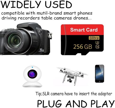 بطاقة ذاكرة 256 جيجا بايت بطاقة TF صغيرة بطاقة ذكية فائقة السرعة لهواتف Android وكاميرا الحركة والأجهزة اللوحية مساحة تخزين موسعة in Kuwait