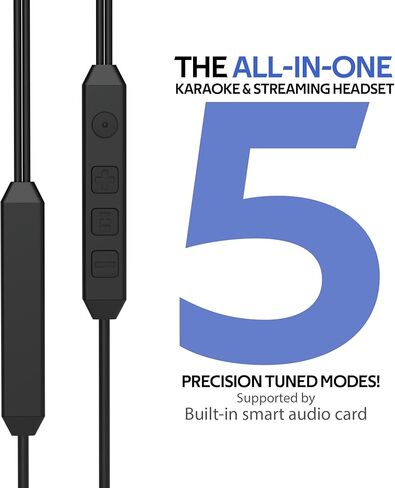 USB-C in-Ear Wired Headphones,Earbuds，3-Year Warranty, with high-Fidelity Sound Card, 5-Mode Audio, Low-Latency Gaming, KTV Vocal Enhancement-Black in Saudi Arabia