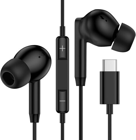 سماعات أذن USB C Samsung سلكية لهاتف Samsung Galaxy S25 Edge S24 Z Flip 7 Z Fold7 A17 A16 A26 A36 A56 A55 A35 A25 A15 A54، Galaxy S25 سماعات أذن سلكية من النوع C مع ميكروفون لهاتف iPhone 17 16 15 in Kuwait