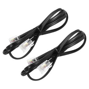 MECCANIXITY 3 Pack RJ45 8P4C to RJ11 6P4C Adapter Converter Cable, RJ45 to RJ11 Adapter Telephone Handset Cord for Home, Office, 6.6ft, Black in Saudi Arabia