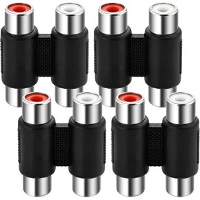 Dual RCA Female to Female Coupler, Dual RCA Adapter Cable Extension Connector for Amplifier, Subwoofer, Mixer(4 PCS) in Kuwait