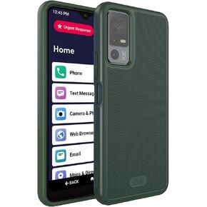 TUDIA MergeGrip for Jitterbug Smart 4 Case T608G، [تم اختبار السقوط من الدرجة العسكرية] حافظات هاتف متينة رفيعة ومتينة بطبقة مزدوجة متينة لكبار السن - وردي سموكي in Kuwait