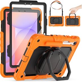 HXCASEAC Case for Galaxy Tab S10 lite / S10 FE / S9 FE 10.9 Inch, Shockproof | 360° Rotating Stand | S Pen Holder | Screen Protector | Shoulder Strap | Samaung S10 Lite Tablet Case Kids, Rainbow Pink in Saudi Arabia